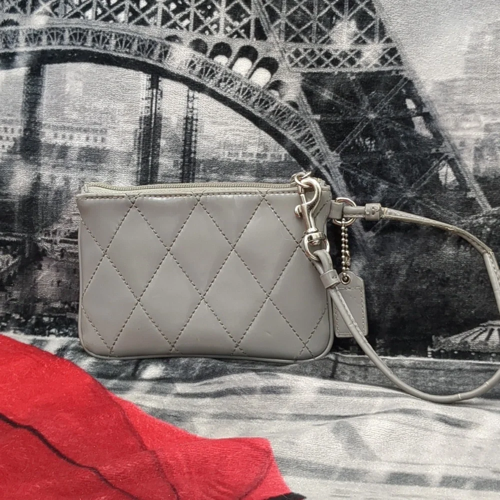 Coach Gray Quilted Wristlet - Picture 4 of 11